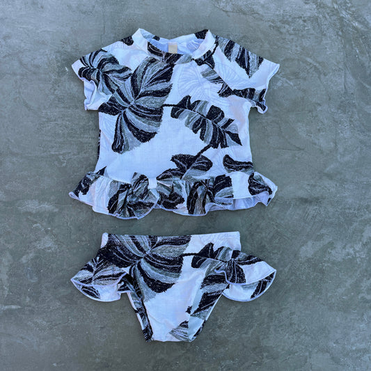 Chalk Leaves Little Girls Bikini Set