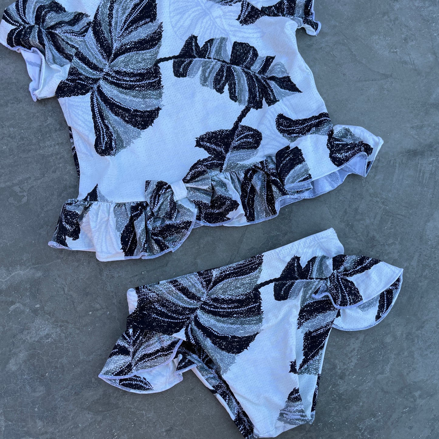 Chalk Leaves Little Girls Bikini Set