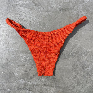 Paprika Orange Textured Tanga Bikini Bottom