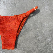 Load image into Gallery viewer, Paprika Orange Textured Tanga Bikini Bottom
