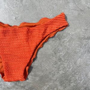 Paprika Orange Textured Lili Ripple Bikini Bottom