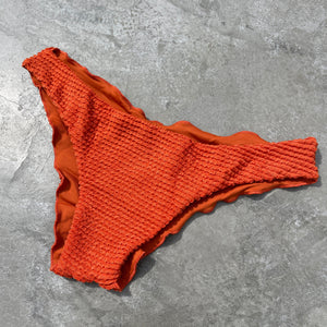 Paprika Orange Textured Lili Ripple Bikini Bottom