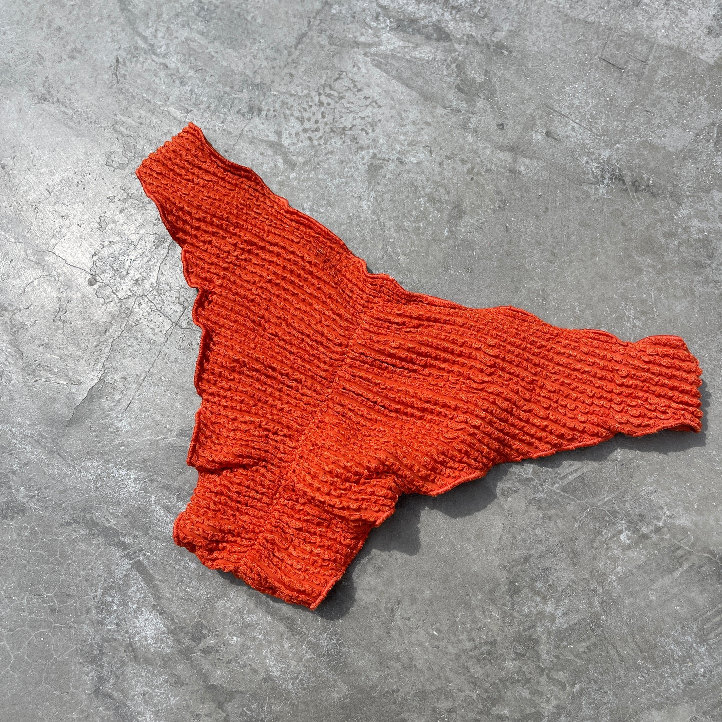 Paprika Orange Textured Lili Ripple Bikini Bottom