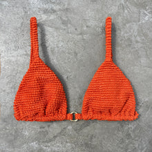 Load image into Gallery viewer, Paprika Orange Textured Triangle Bikini Top
