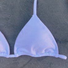 Load image into Gallery viewer, Ribbed White Triangle Bikini Top
