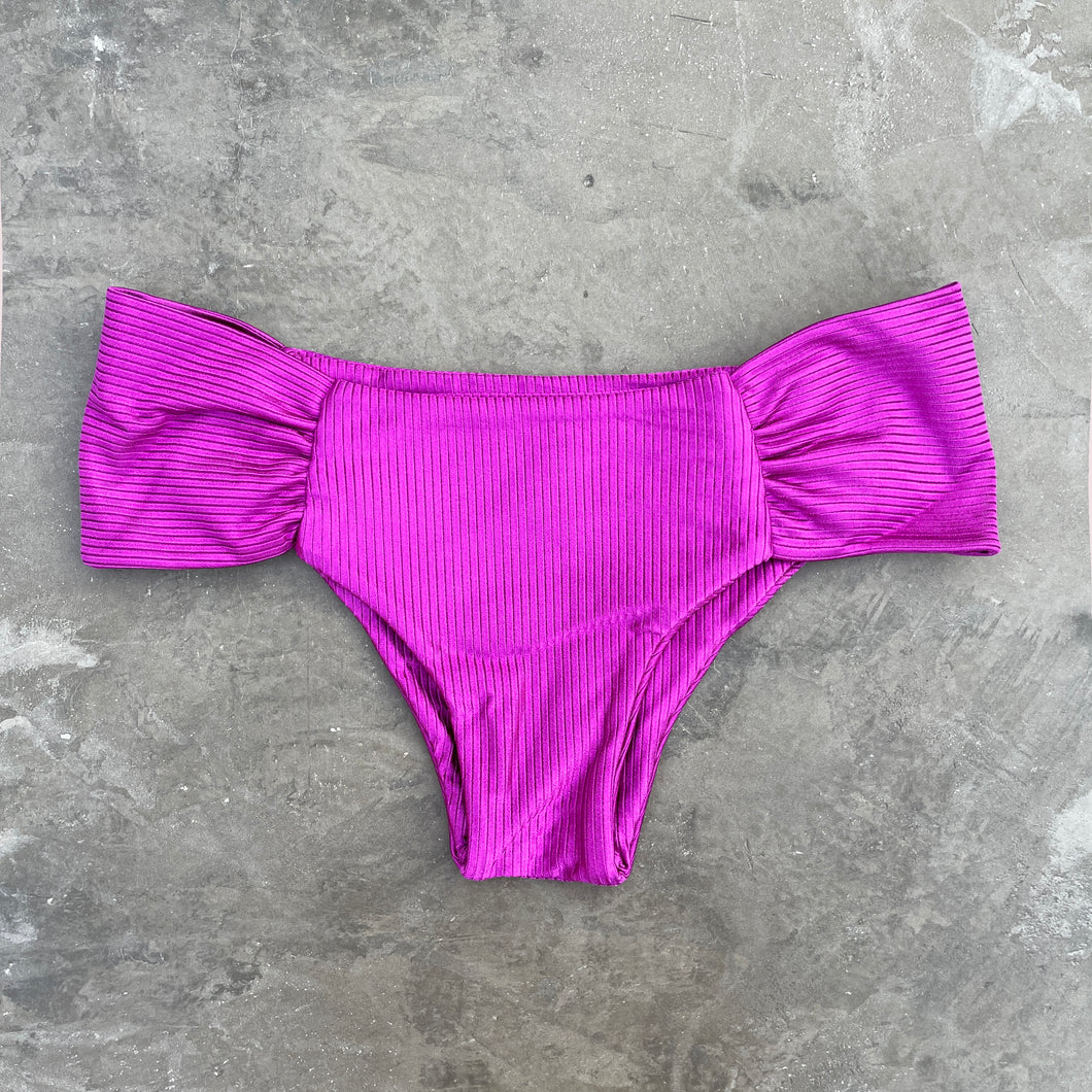 Purple Orchid Ribbed Classy Cheeky Bikini Bottom