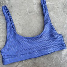 Load image into Gallery viewer, Ribbed Chambray Blue Tank Bikini Top
