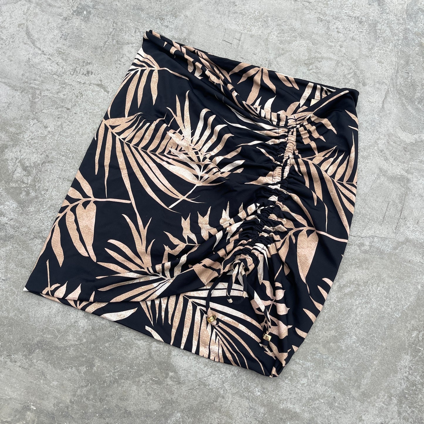 Bleached Leaves Black Mia Mini Skirt
