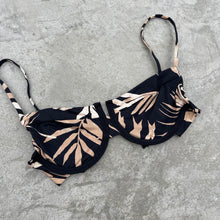 Load image into Gallery viewer, Bleached Leaves Black Cambrie Bikini Top
