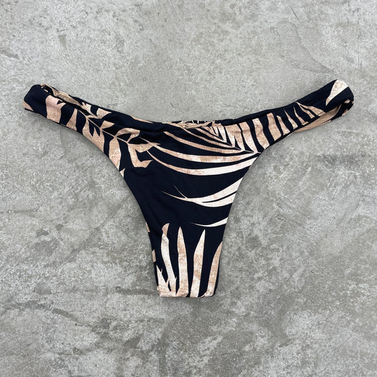 Bleached Leaves Black Kiki Bikini Bottom