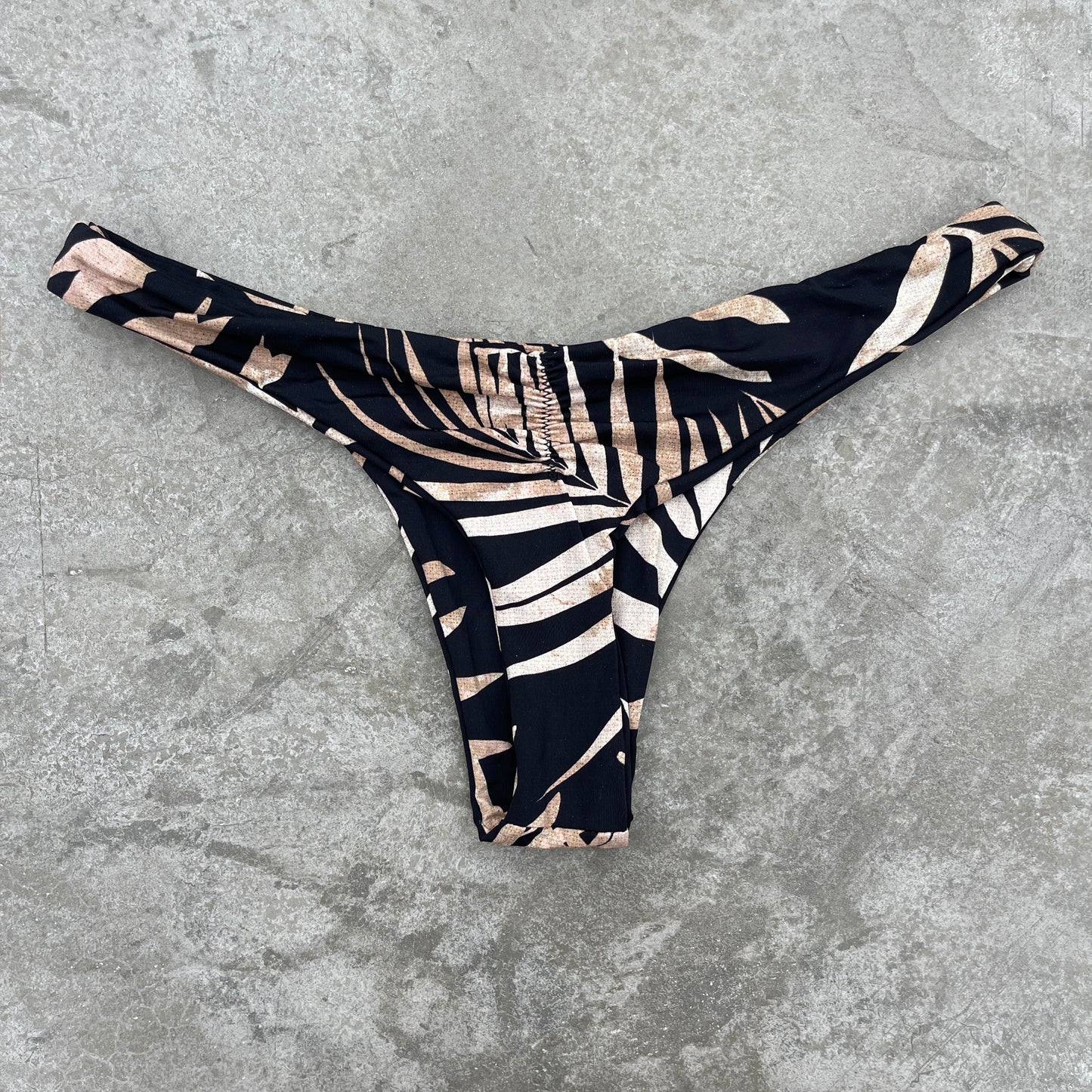 Bleached Leaves Black Kiki Bikini Bottom