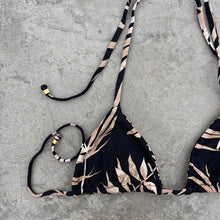 Load image into Gallery viewer, Bleached Leaves Black Triangle Bikini Top
