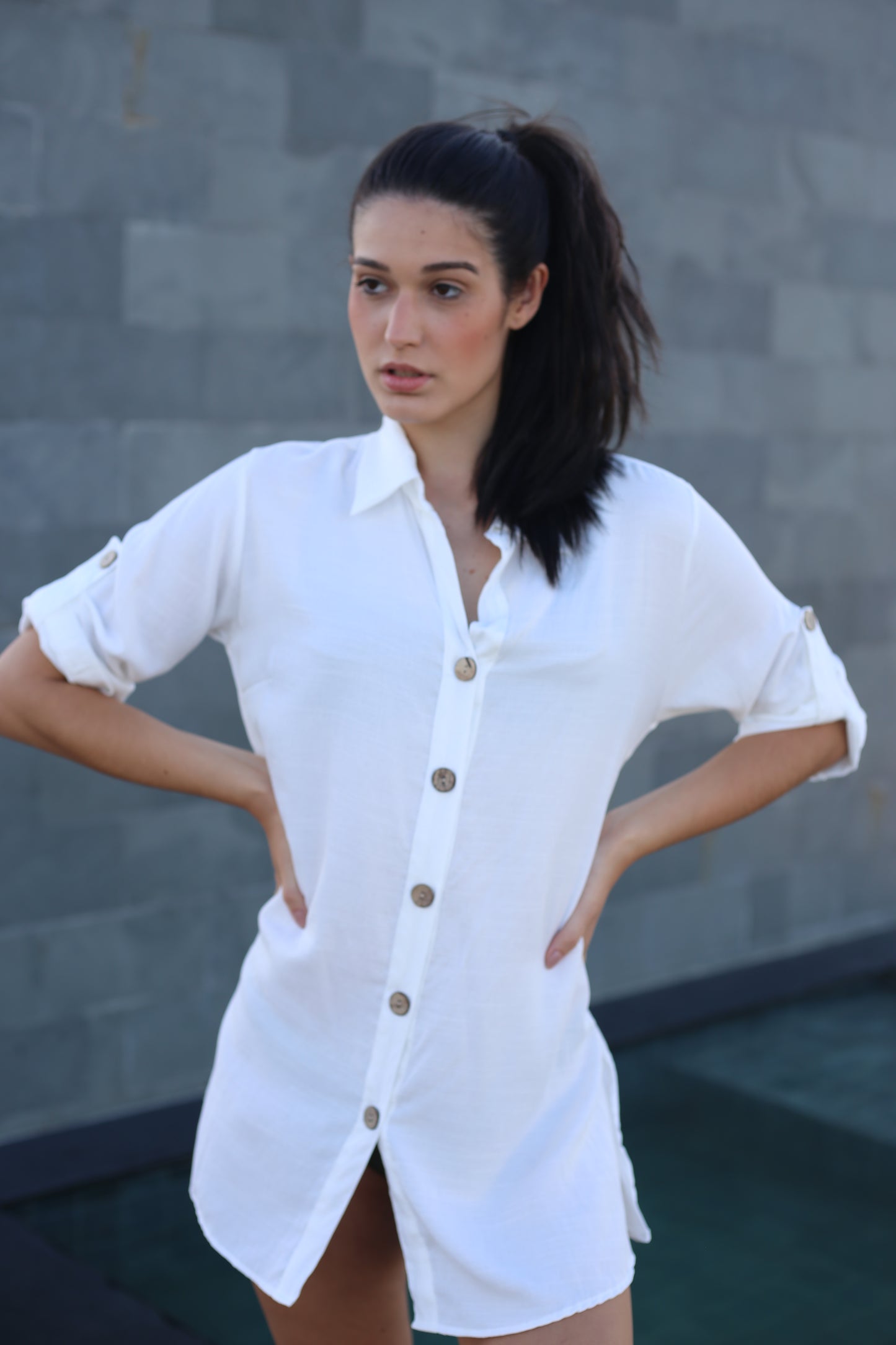 White Beach Shirt