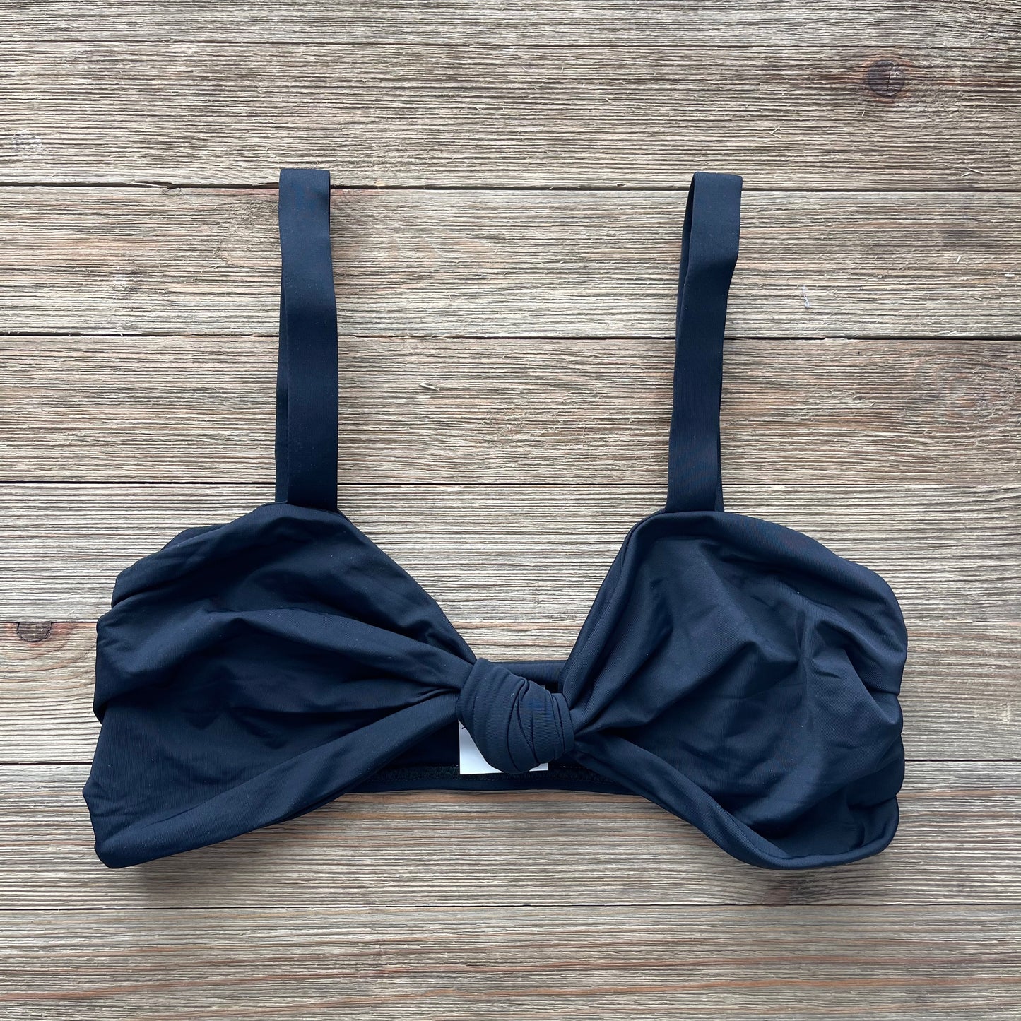 Light Black Retro Knotted Bikini Top
