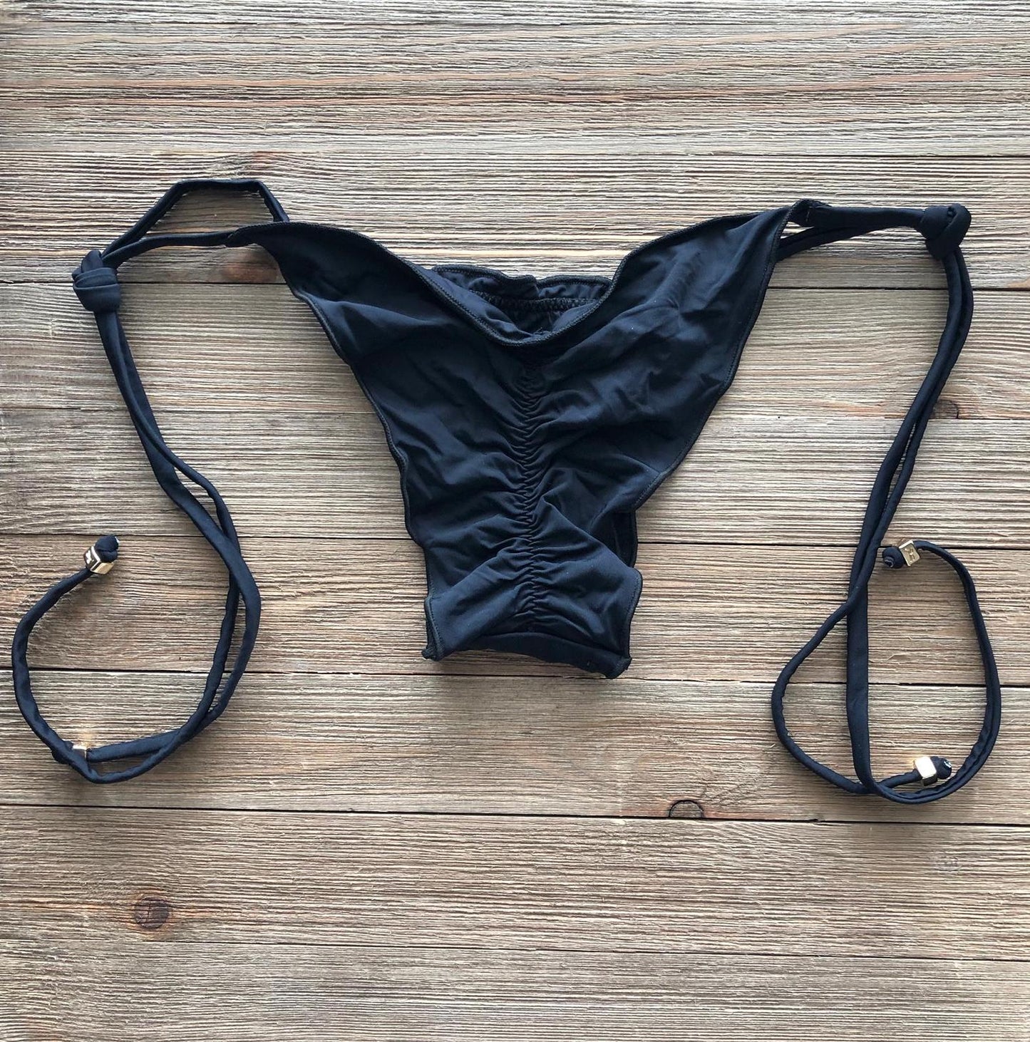 Light Black Ripple Side Tie Bottom