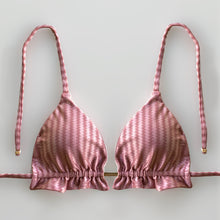 Load image into Gallery viewer, Blush Striped Triangle Bikini Top
