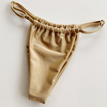 Load image into Gallery viewer, Almond Bronze Tanga Curtain Bikini Bottom
